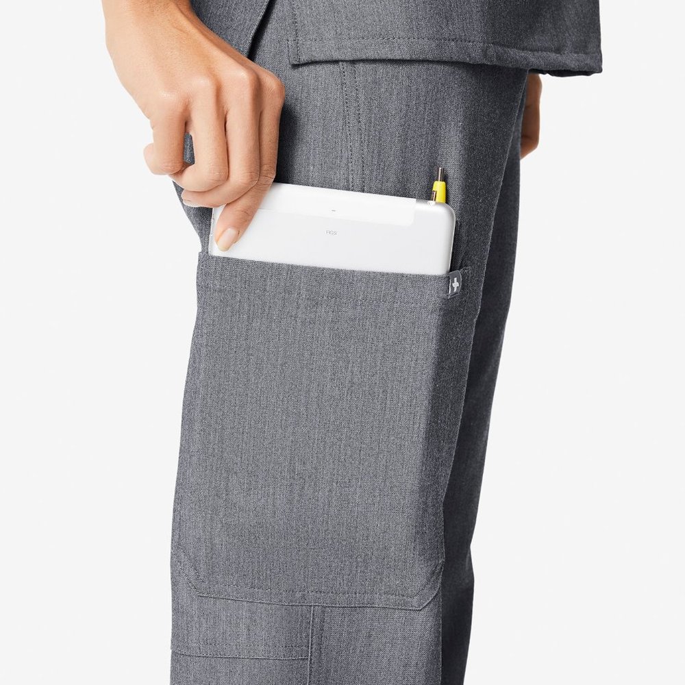 Figs Kade High-Rise Cargo Scrub Pant in Graphite - Picture 5 of 11